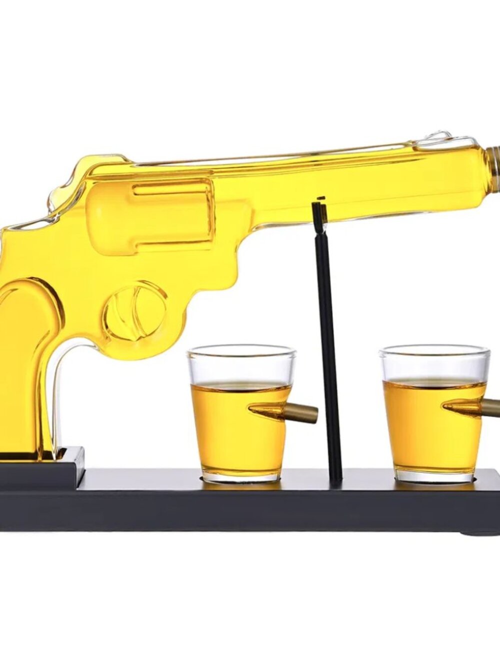 Whiskey Gun Decanter Set with 2 Bullet Glasses – Unique Gift for Men